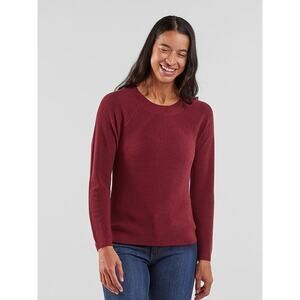 Title Nine Szabo 2.0 Red Merino Wool Blend Ribbed Crew Pullover Sweater Size S